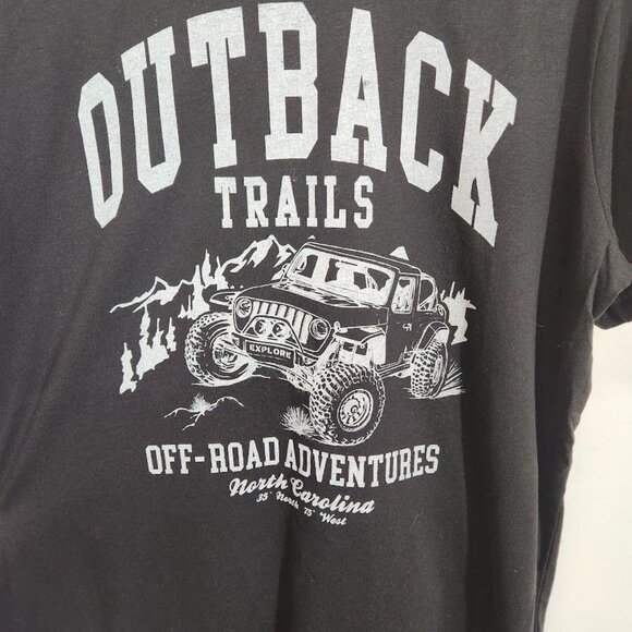 Outback Trails Off Road Adventures Short Sleeve Graphic Tee Cotton in Black Med - Picture 3 of 6